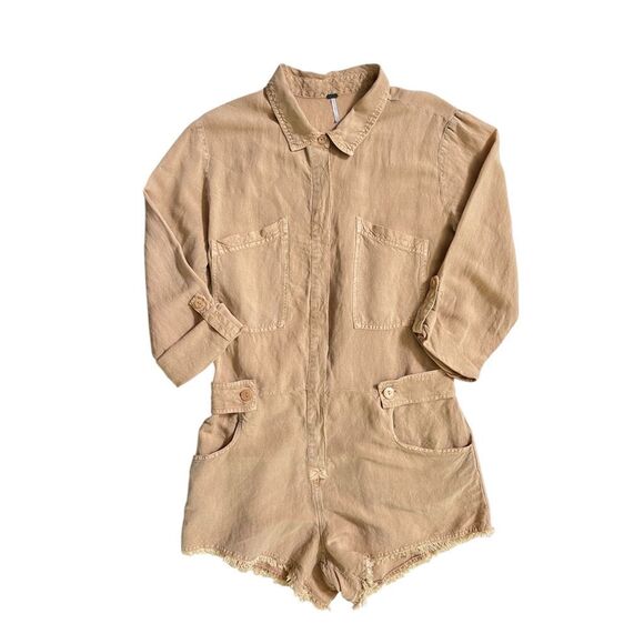 YFB CLOTHING River Romper in Camel Pigment‎ - Picture 2 of 10